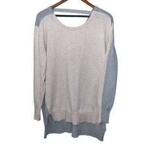 Lysse Color Block Pullover Sweater Cotton Cashmere M